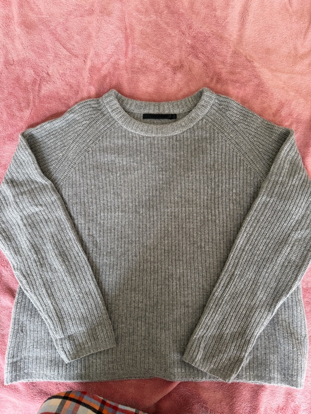 Jenni Kayne Cashmere Women’s Gray Crewneck Ribbed Sweater Sz XL
